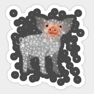 Cute Pig Snow Flower. Sticker
